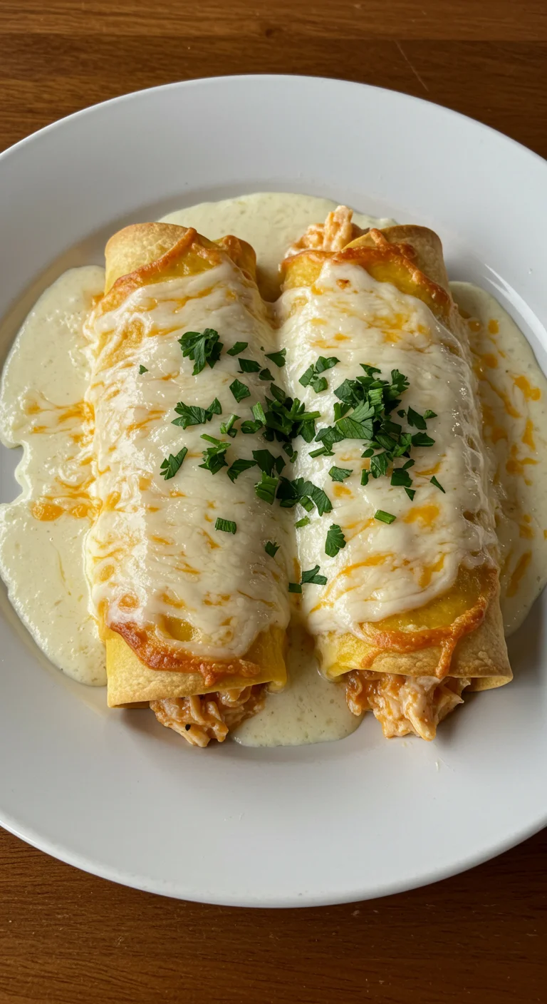 Chicken Enchiladas with Sour Cream White Sauce