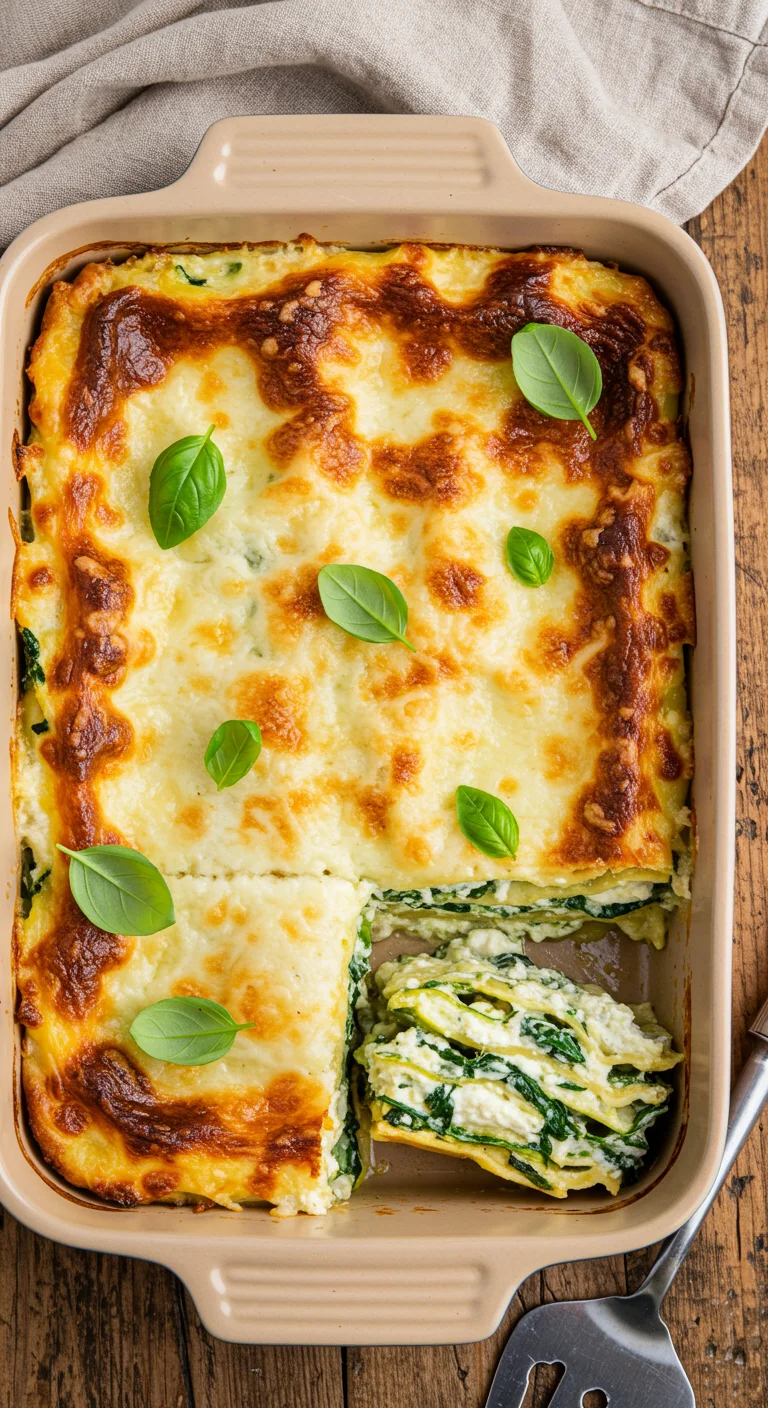 White Sauce Zucchini & Spinach Lasagna
