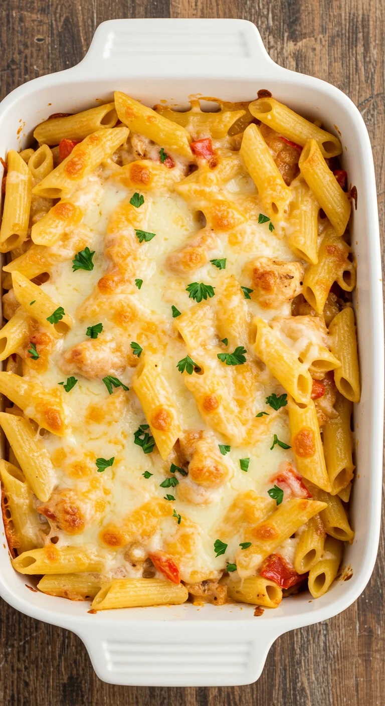 Cajun Cream Cheese Chicken Pasta Bake