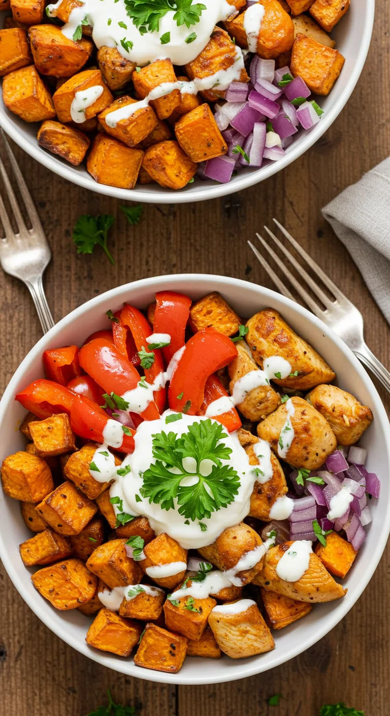 Chicken and Sweet Potato Bowls for Two