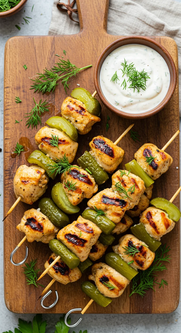 Dill Pickle Chicken Skewers