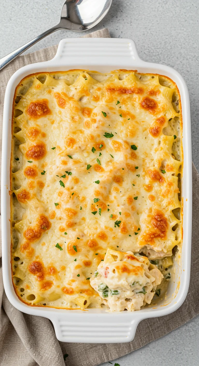 Easy Chicken Alfredo Casserole