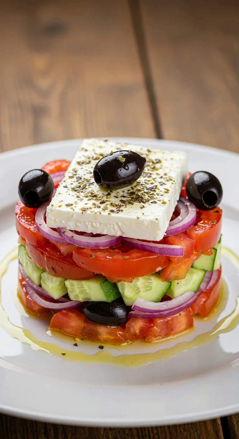 Greek Feta Salad Tower