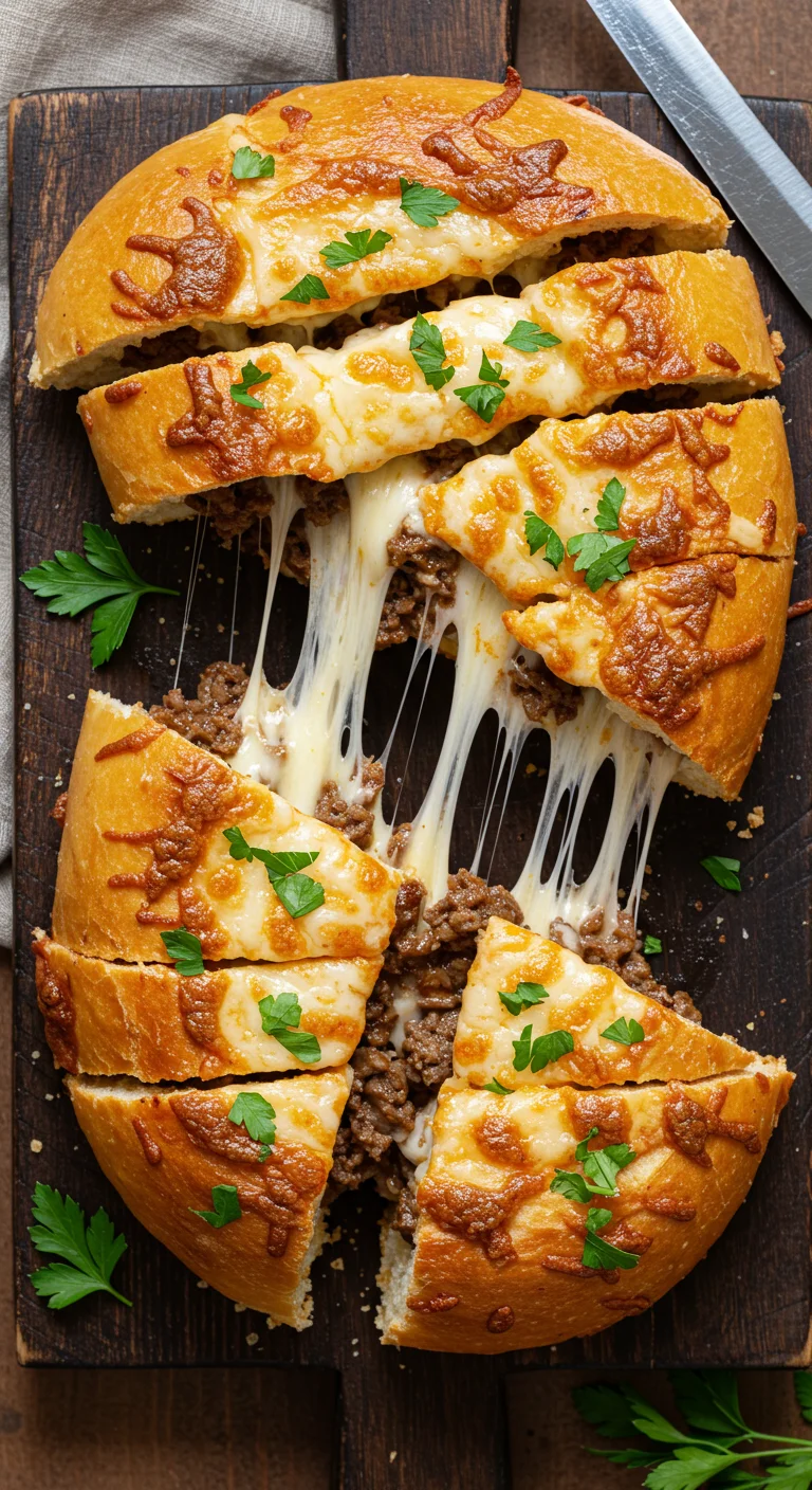 Philly Cheesesteak Cheesy Bread