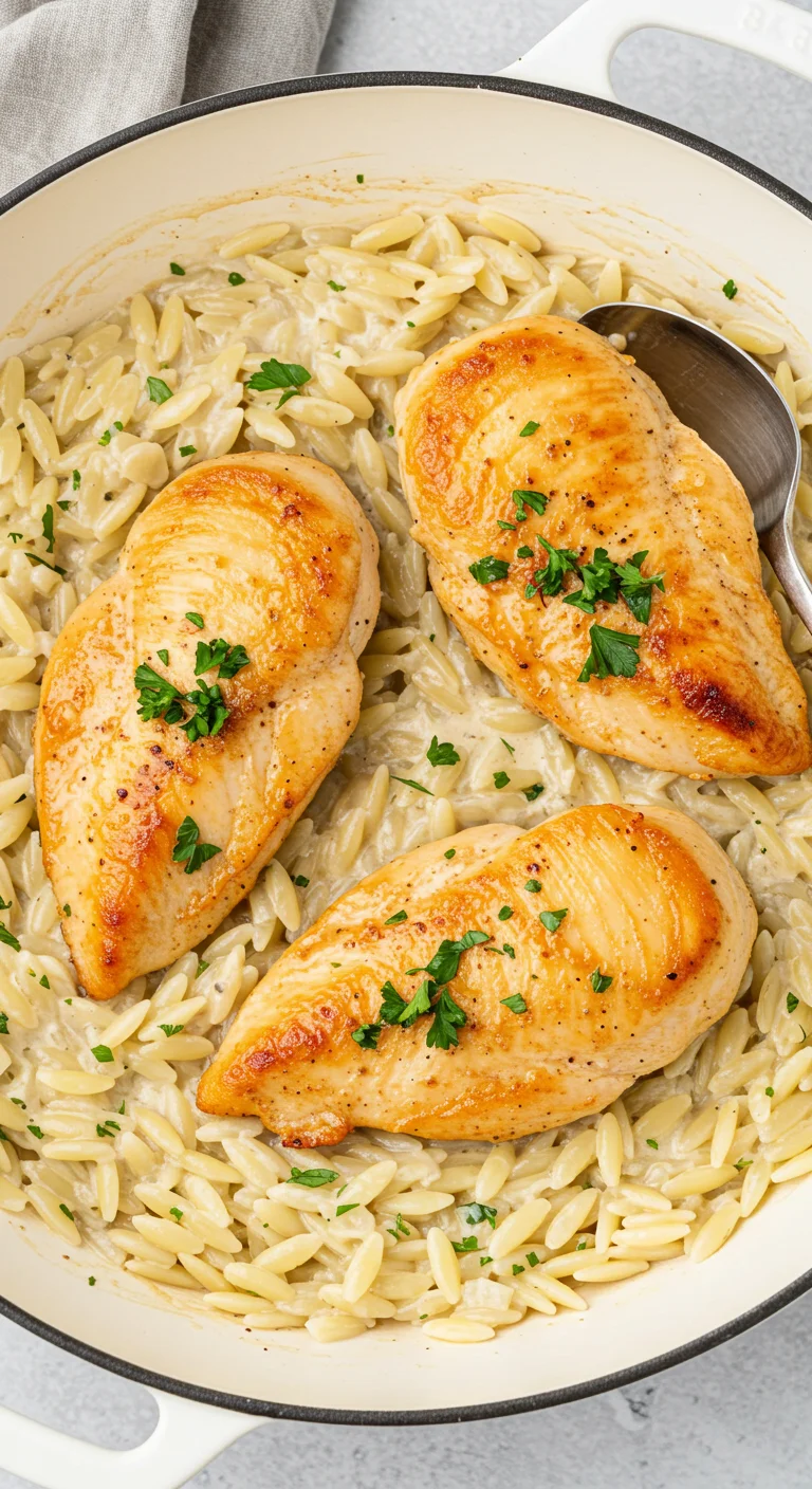 Creamy Parmesan Chicken and Orzo