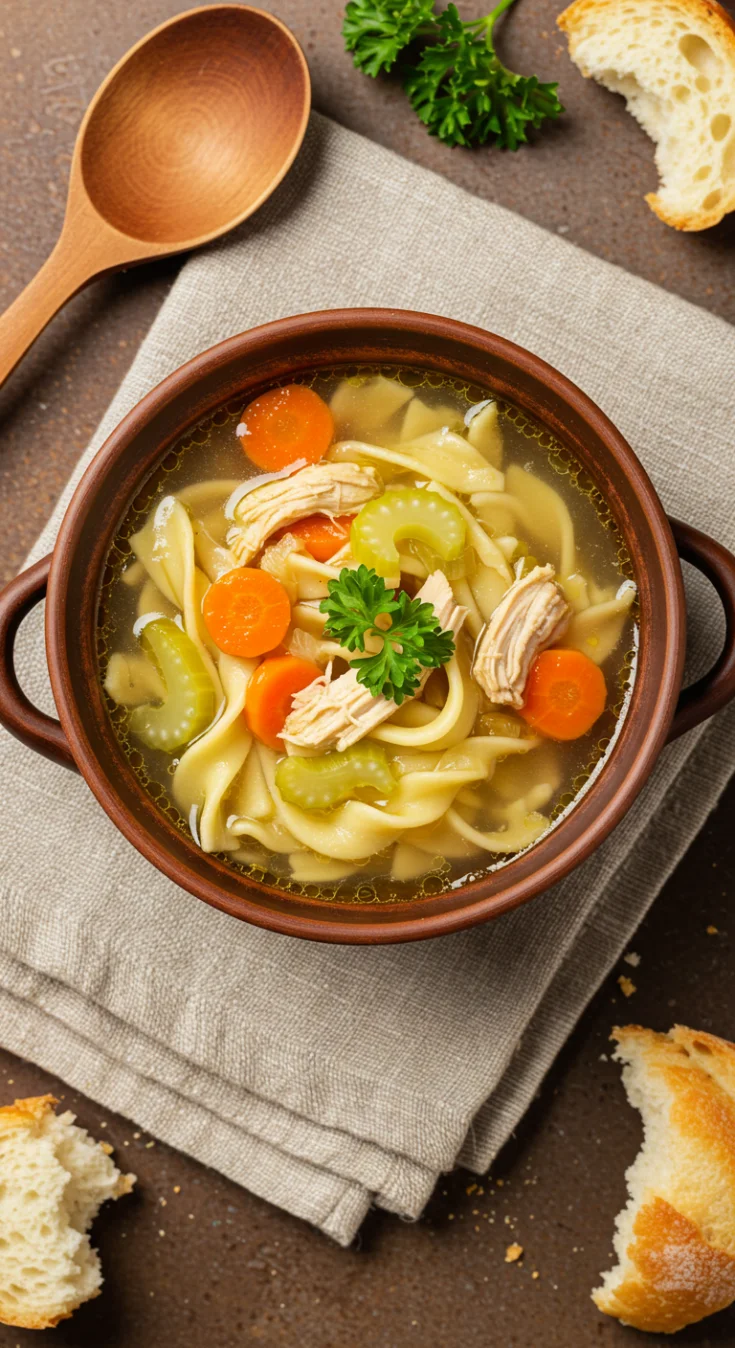 The Coziest Chicken Noodle Soup