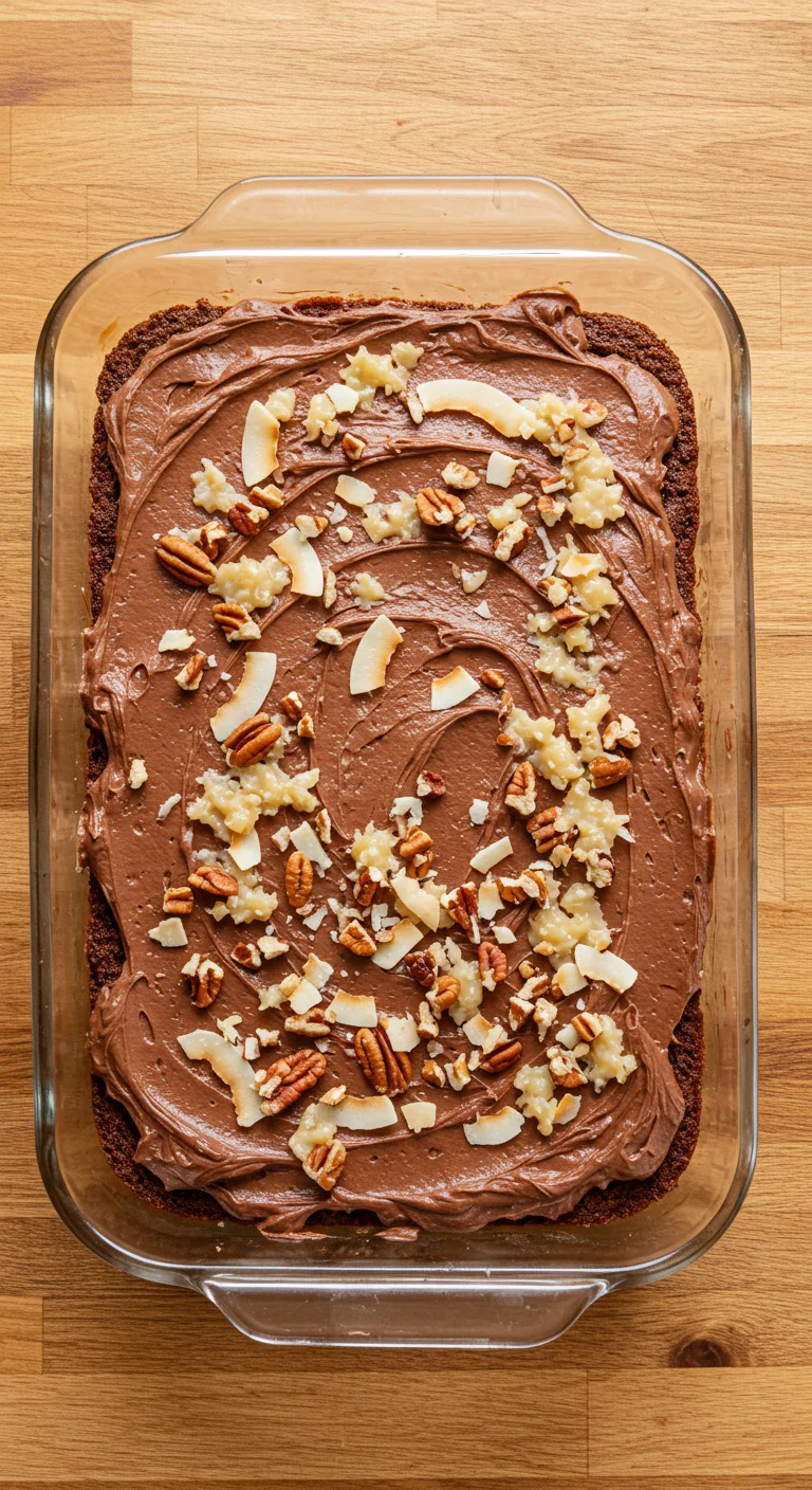 German Chocolate Poke Cake