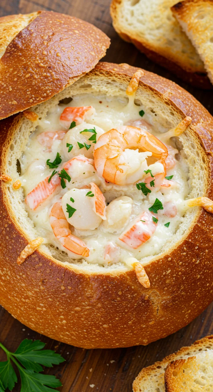 Stuffed Seafood Bread Bowl