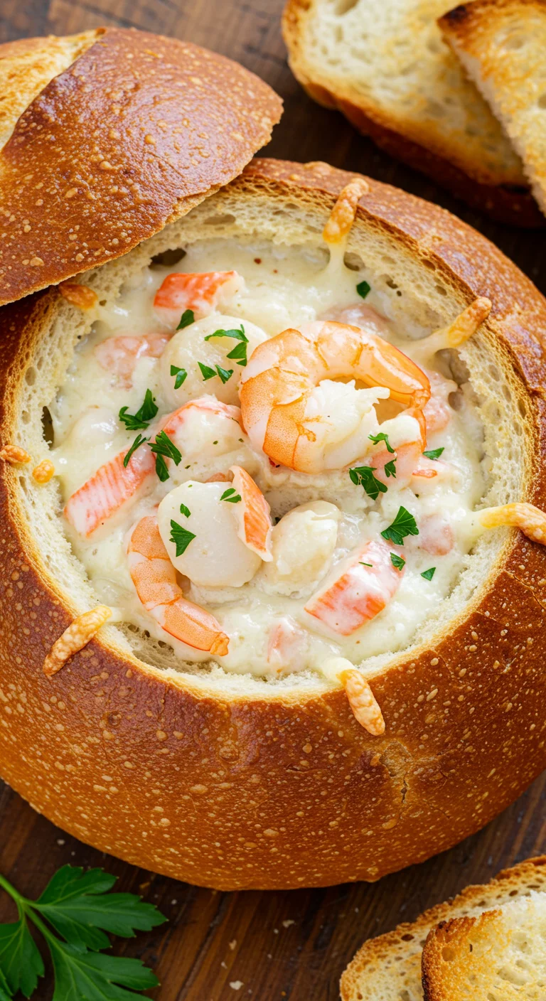 Stuffed Seafood Bread Bowl