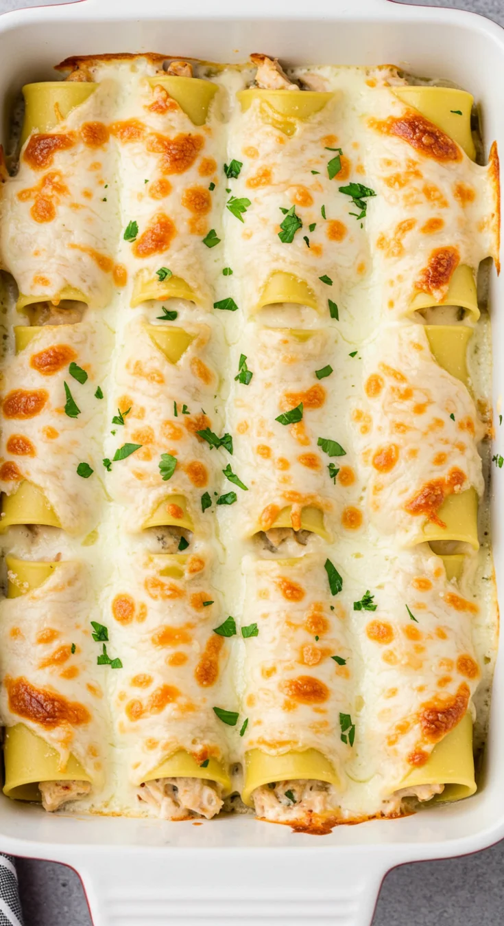 Chicken Alfredo Lasagna Rolls