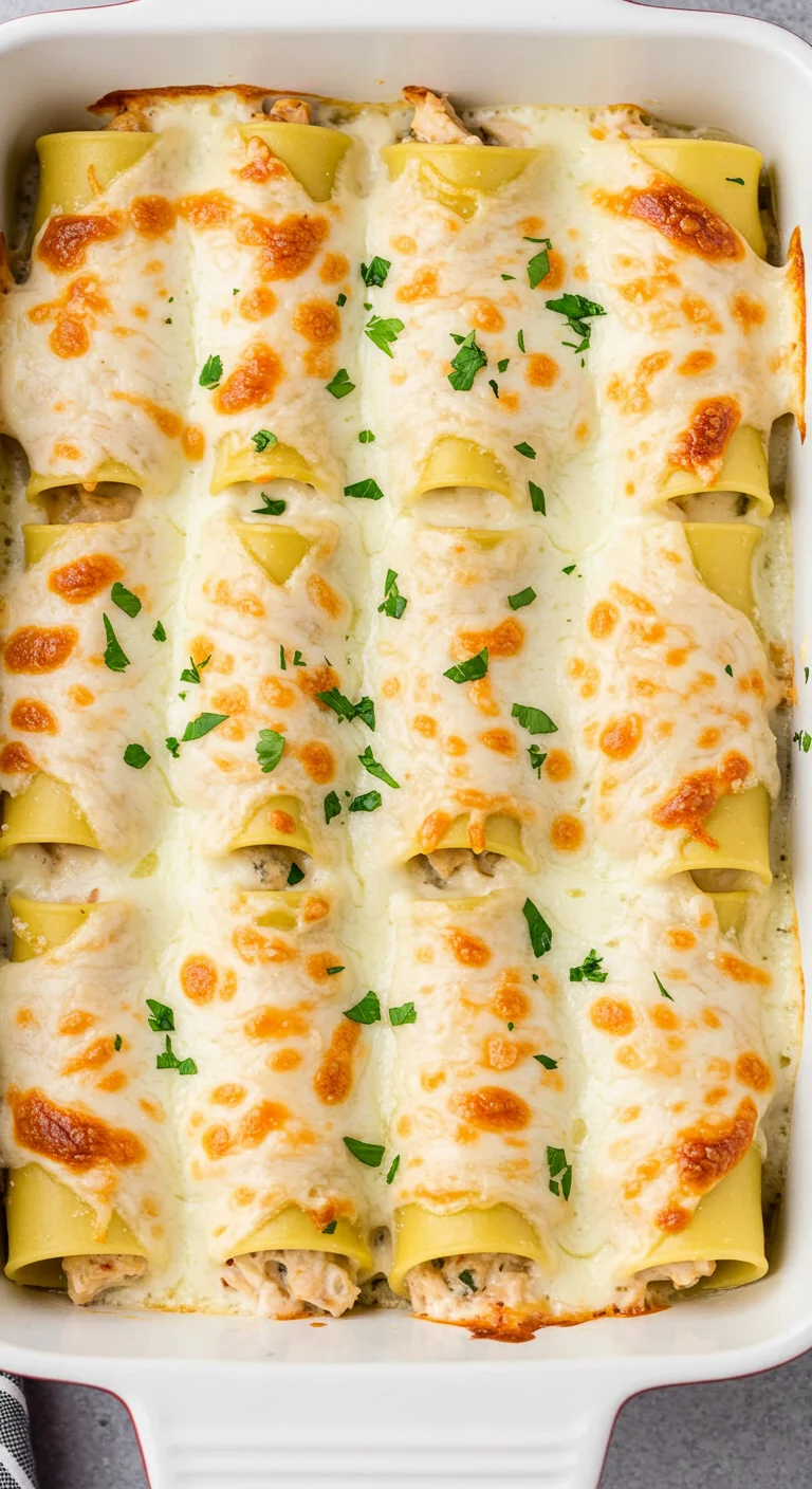 Chicken Alfredo Lasagna Rolls